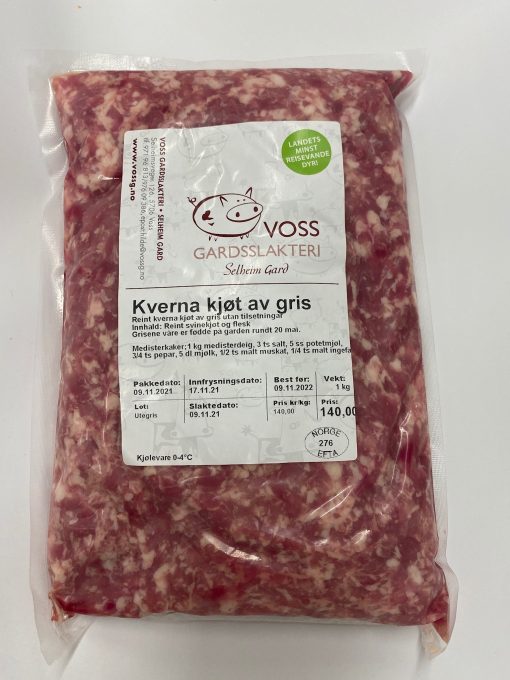 Kverna kjøt av utegris 1 kg